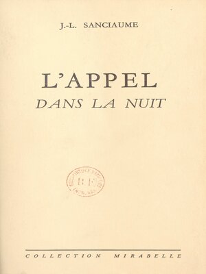 cover image of L'appel dans la nuit